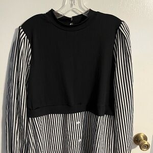 Black and white striped shirt. 👚